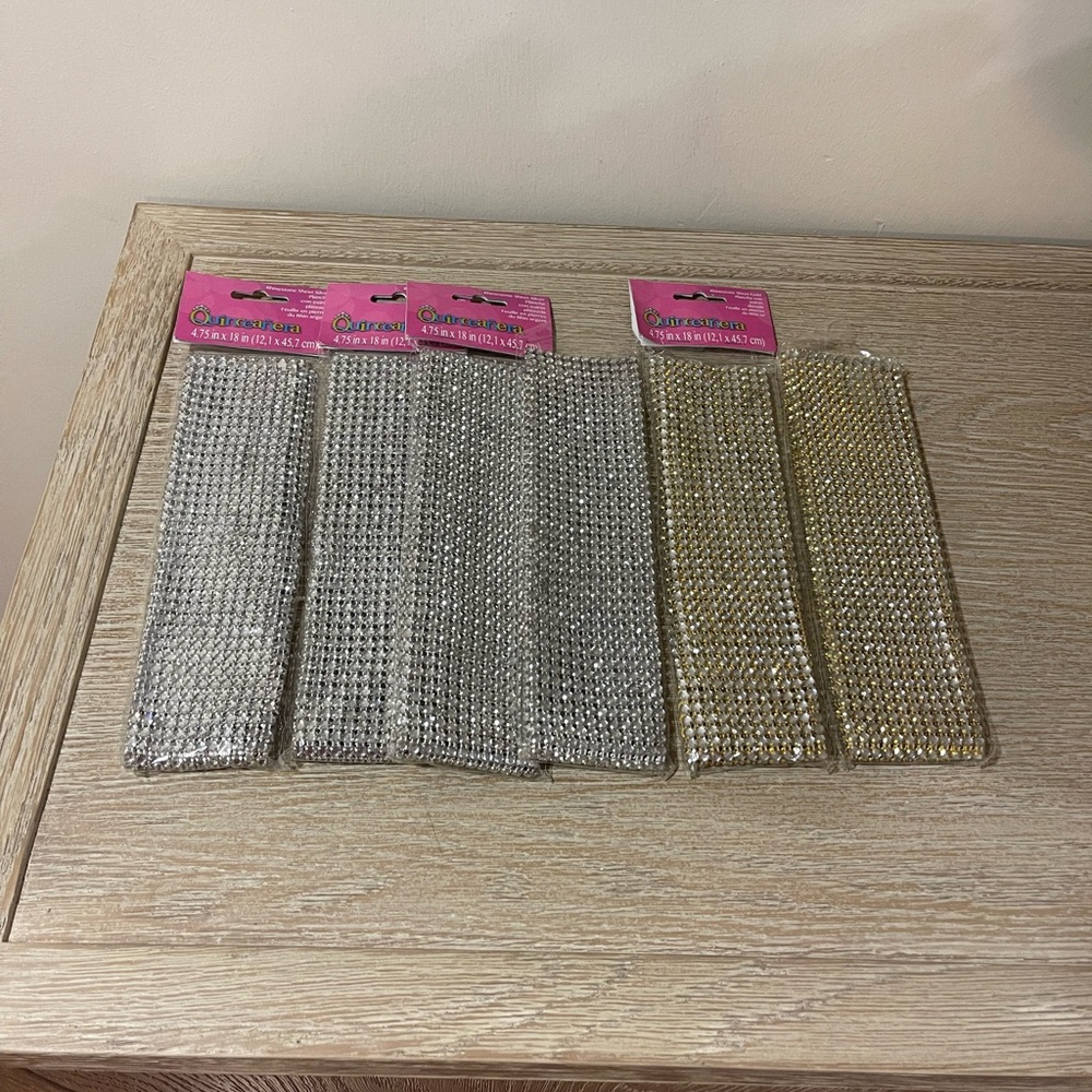 Rhinestone Sheet Gold & Silver